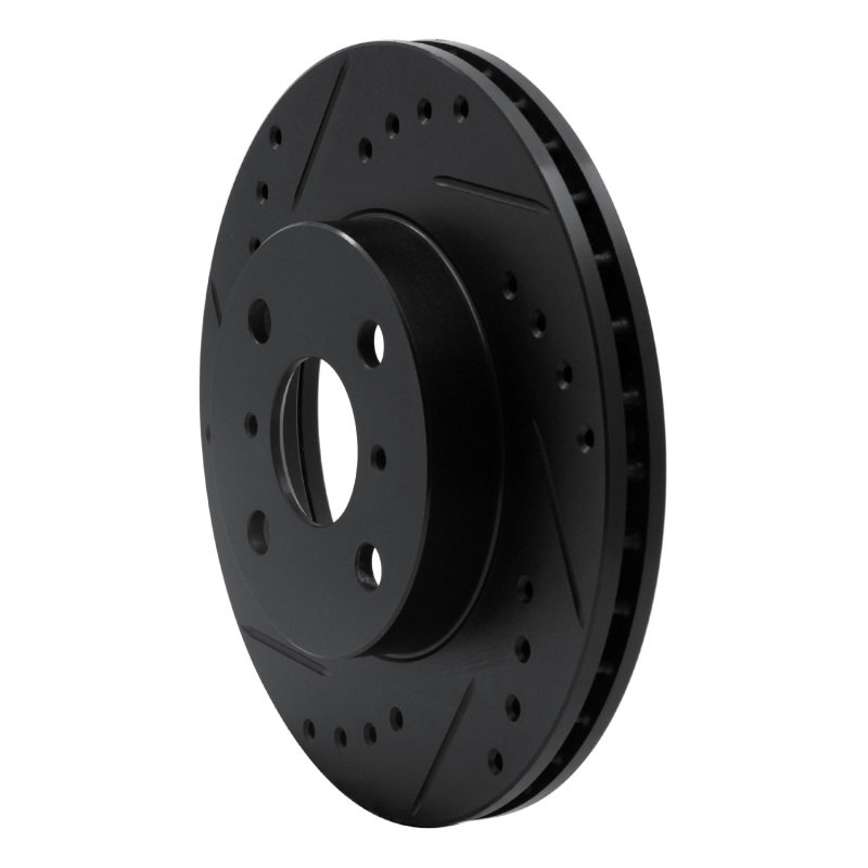 Chevrolet Prizm Brake Rotor (1) - Front Left - R1 Concepts - Drilled & Slotted - Black - `93-`02